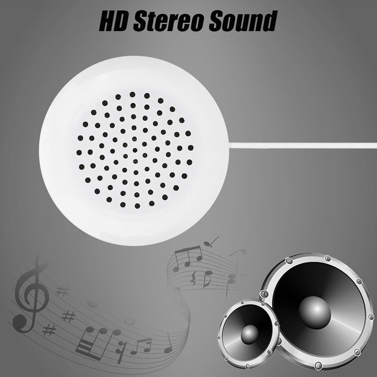 Kodrily 3.5mm 2.4in 0.6in MP3 MP4 DIY Pillow Speaker, ABS Mini Stereo Speaker Wired, Diameter Thickness Under Pillow