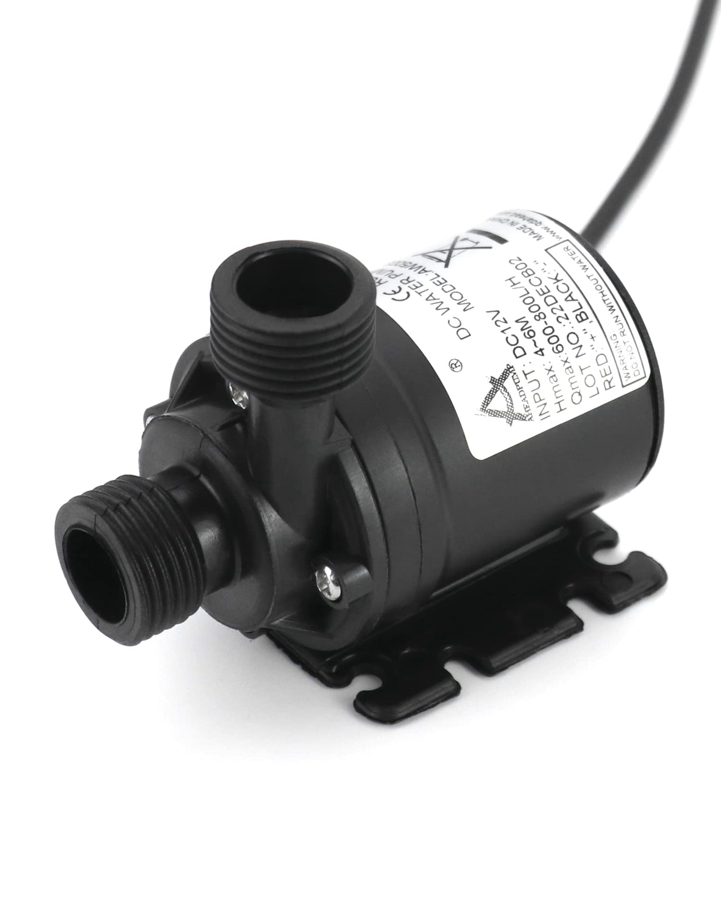 QWORK DC 12V Water Pump 800 L/H 5 m, Brushless Submersible Water Pump for Fountain Pool Solar Circulation System Water Circulation System