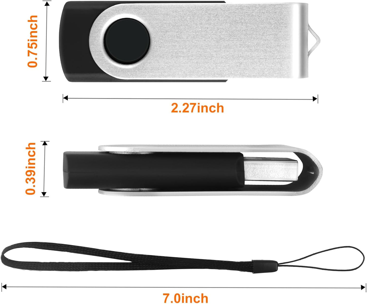 MECHEER 2GB 10 Pack 2.0 USB Drive Thumb Drives, USB Flash Drive Memory Stick Pendrive with Light, Bulk Flashdrive Photo