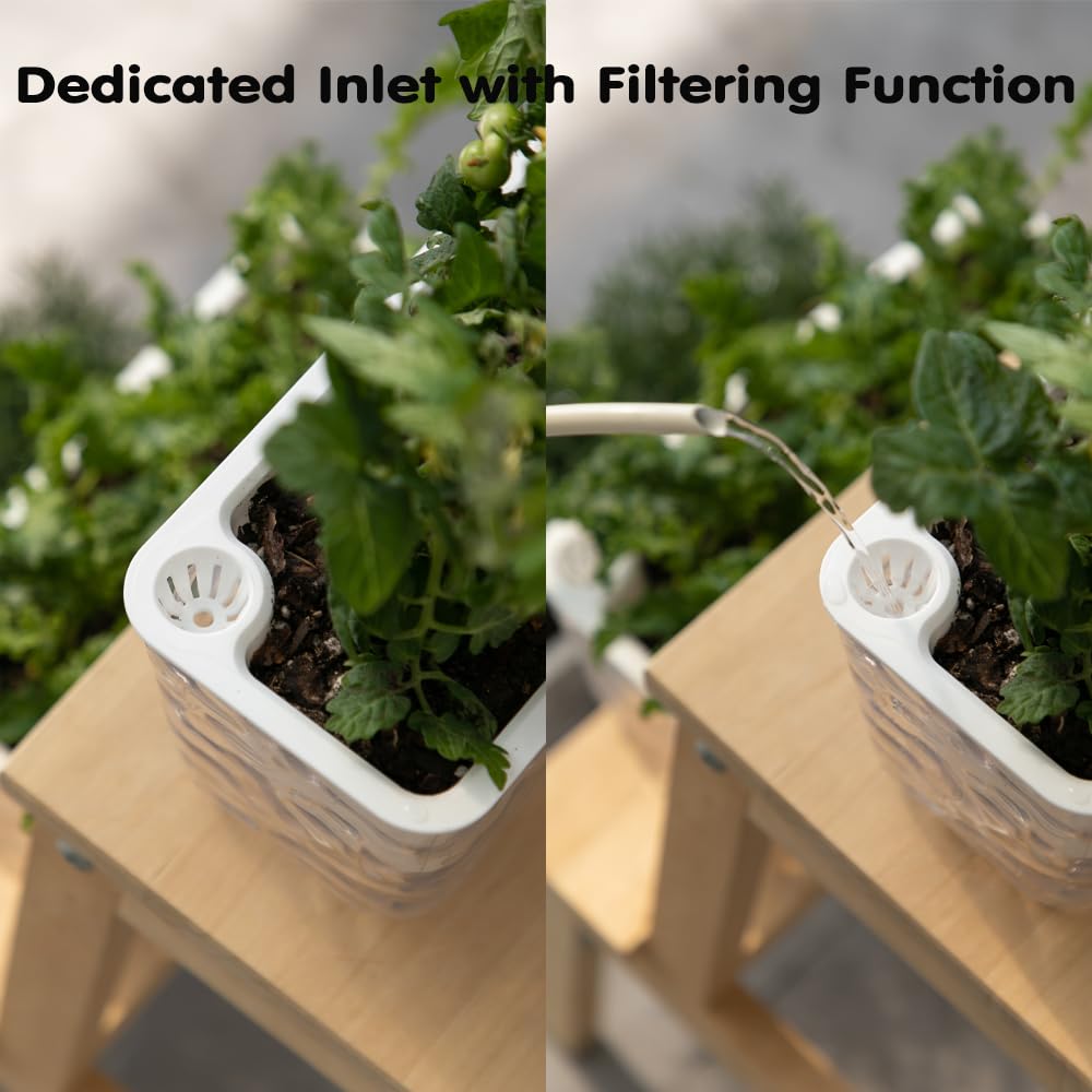 Qimodo 3 Pack Self Watering Rectangular Plant Pots, 11" x 5"x 5" Plant Containers with Drainage Holes, Rectangle Houseplant Window Planters for Succulents, Flowers,Herbs,Vegetables (Grey)