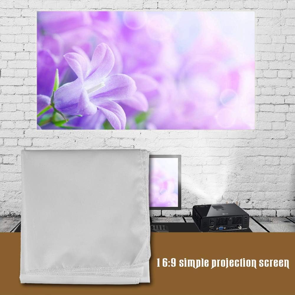 Zopsc 60-120 Inch 16:9 Anti-Reflective(120inch) Portable Projection Screen White Synthetic Polyester Fabric Projector