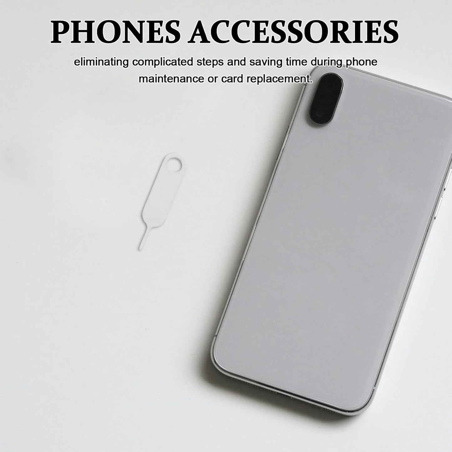 500pcs Kisangel Stainless Steel Sim Card Ejector Pin for Mobile Phones Universal Sim Removal Tool Compact Lightweight