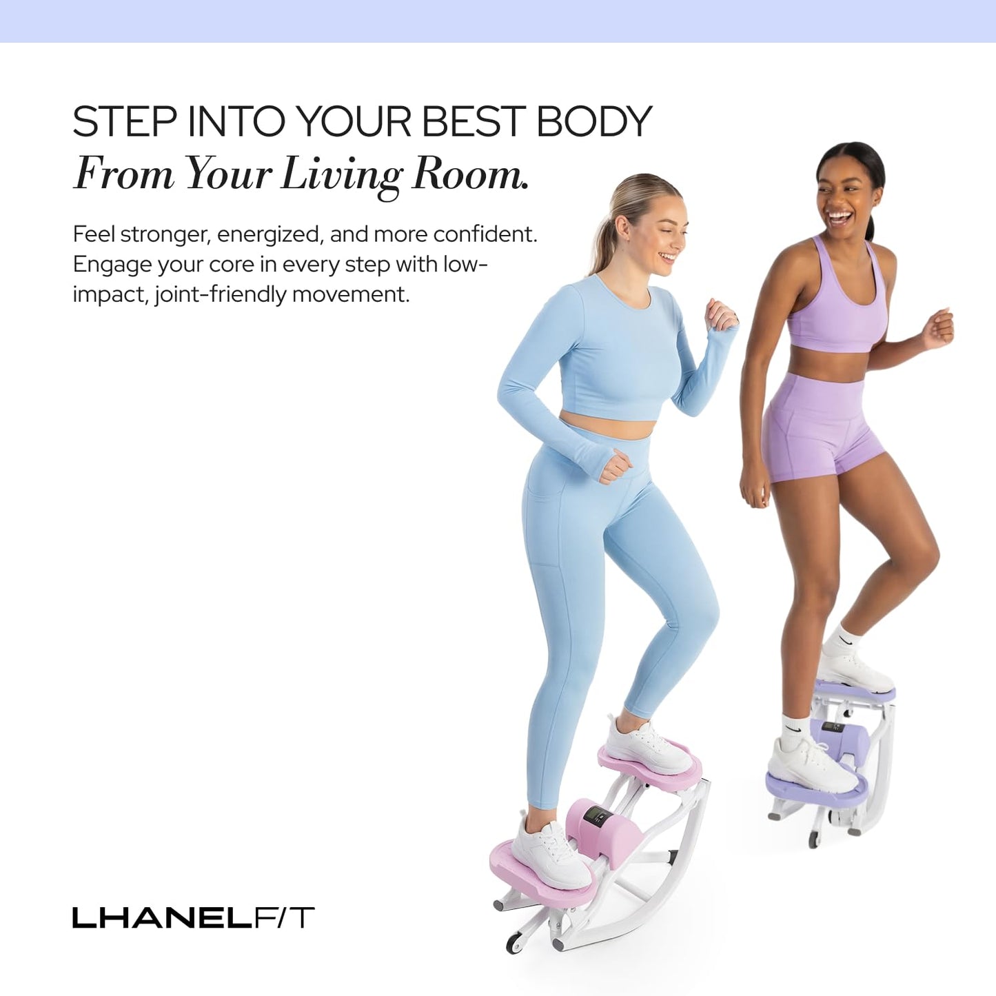 LhanelFit The Rock Stepper - Side to Side Rocking Stepper Machine for Home Workouts - Low Impact Indoor Cardio Leg Glute and Core Training - Quiet Compact Step Rocker Exercise Equipment (Gray)
