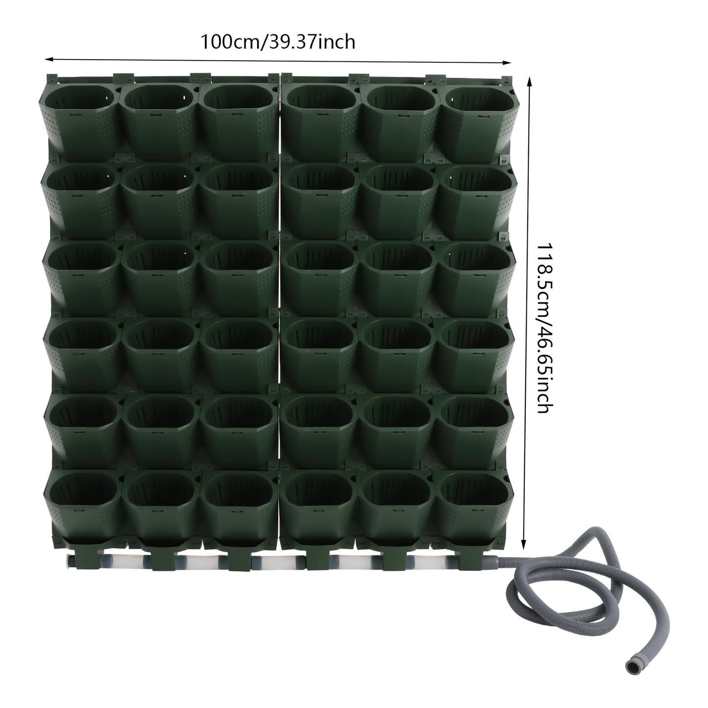 GDAE10 Self Watering Planter Wall Mounted, 36 Pockets Automatic Drip Irrigation System with Timer,Vertical Garden Flower Pot for Balcony,Garden,Home,9.84ft Hose