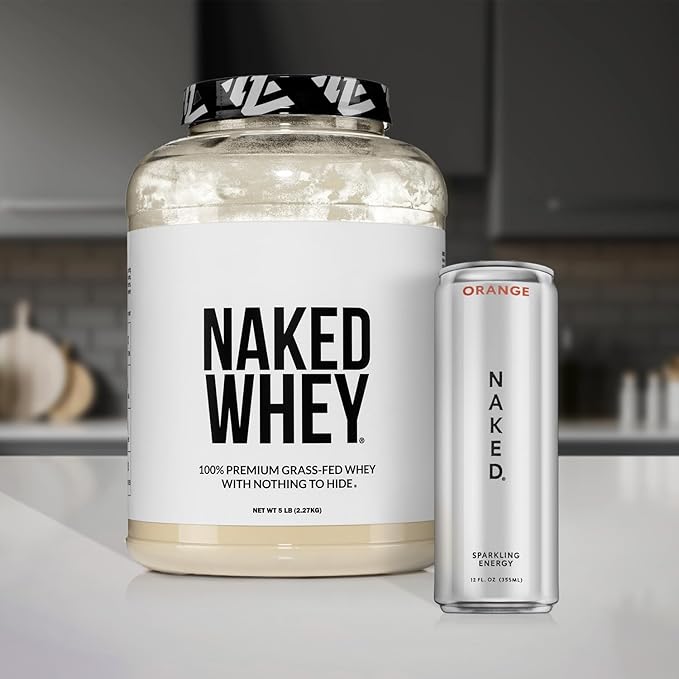 NAKED Vanilla Whey Protein 1Lb, Only 3 Ingredients, All Natural Grass Fed Whey Protein Powder + Vanilla + Coconut Sugar- GMO-Free, Soy Free, Gluten Free. Aid Muscle Growth, 12 Servings