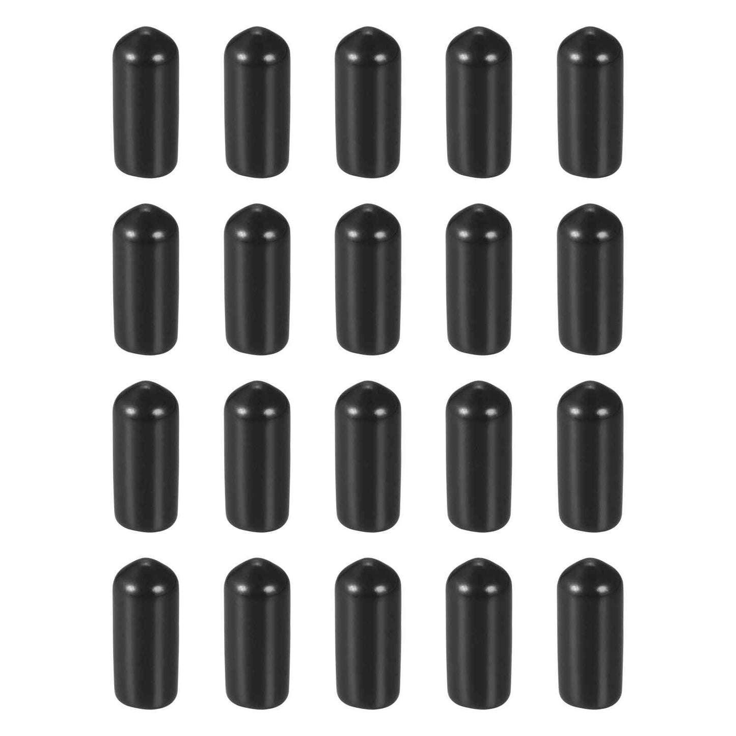 DMiotech 20 Pack 1/4"(6mm) ID Black Screw Thread Protectors Rubber End Caps Bolt Covers for Screw Bolt Furniture Pipe