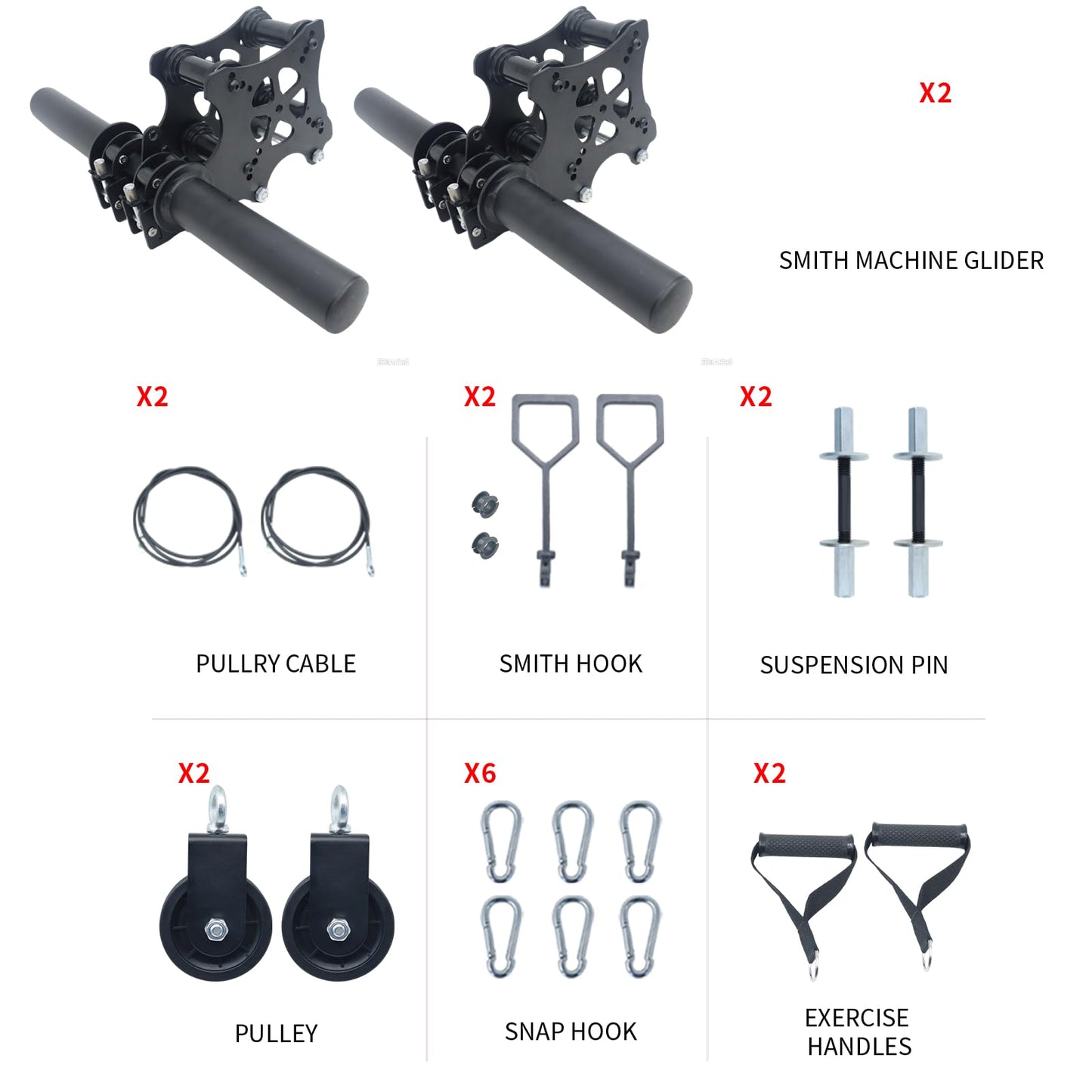 MARLANG Upgrade Smith Machine Attachments for Power Rack Attachment, Cable Machine Attachment for Squat Rack Attachments, Power Rack Pulley Attachments for Cable Crossover LAT Pull Down Squat Set C