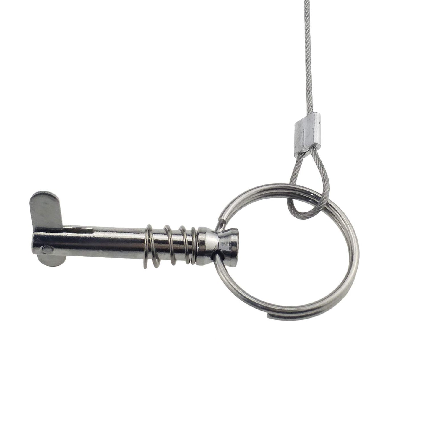 4 PCS Full 316 Stainless Steel Marine Hardware Quick Release Pin 1/4" Diameter w/Drop Cam & Spring - Lanyard Prevents Loss Bimini Top Pin with Free Fasterners