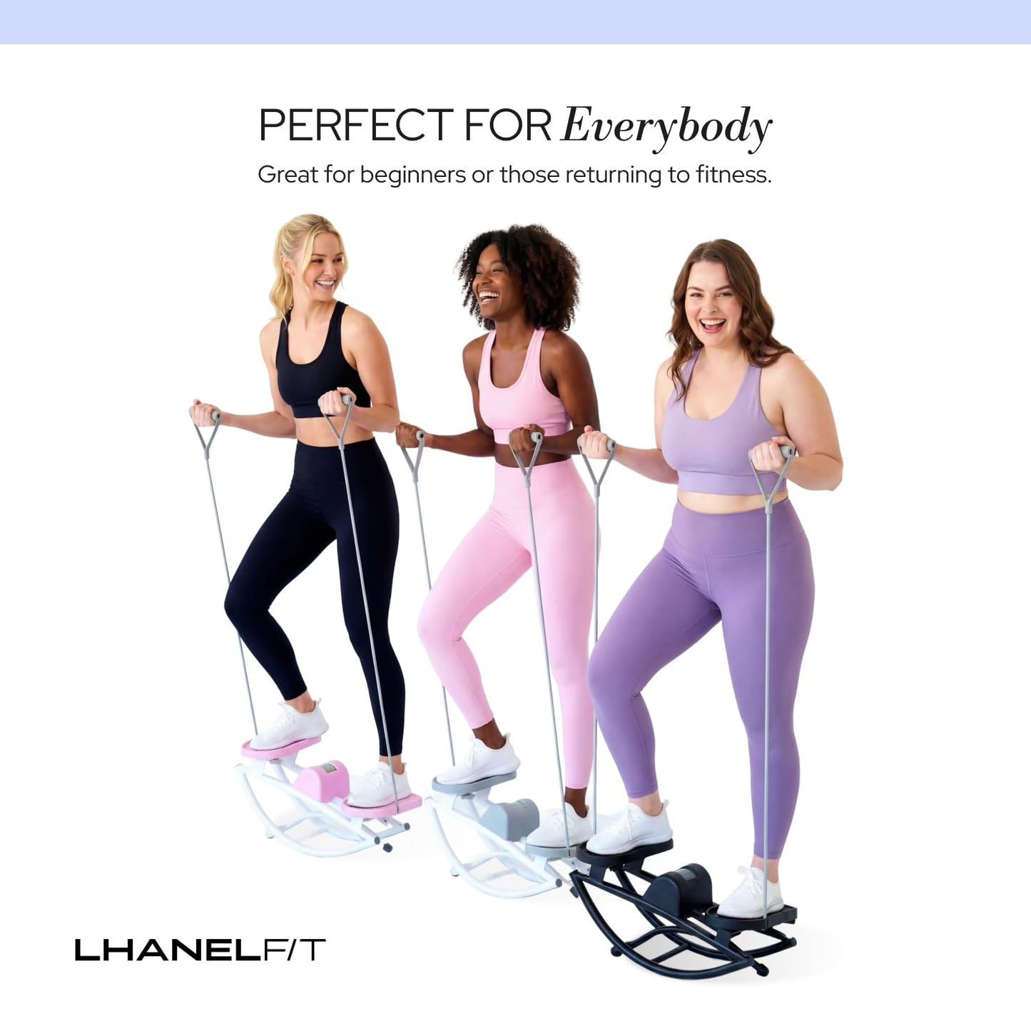 LhanelFit The Rock Stepper - Side to Side Rocking Stepper Machine for Home Workouts - Low Impact Indoor Cardio Leg Glute and Core Training - Quiet Compact Step Rocker Exercise Equipment (Gray)