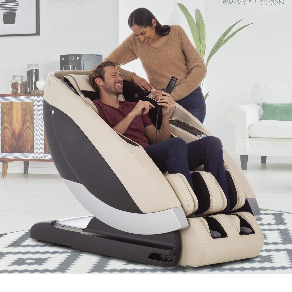 Human Touch Super Novo Zero Gravity Massage Chair - Virtual Therapist w/Alexa, Cloud Touch Acupressure - 3D & 4D Full Body Massage, Stretch & Deep Tissue for Recovery - 38 Wellness Programs, Cream