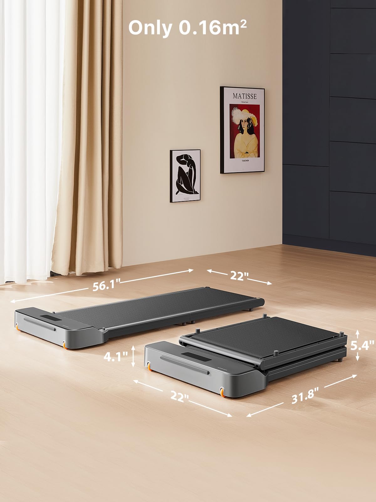 WALKINGPAD Z1 Foldable Walking Pad Treadmill for Home Office, Under Desk Treadmill with Adaptive Speed Control, Compact Design for Small Spaces, No Assembly Needed