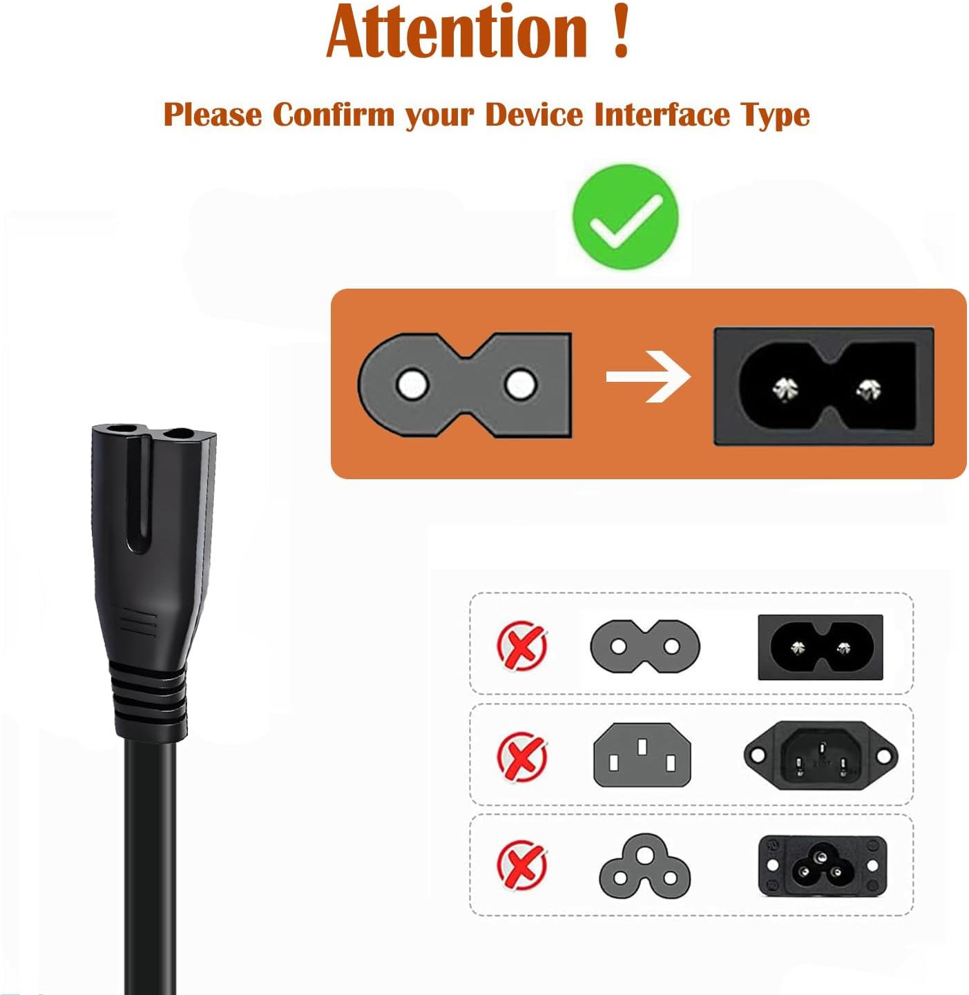 Metasources 2-Prong DRC-8312 8312NC DRC8312N DRC8312NC 8312 DRC8312 218104 120V 60Hz 36W AC in Power Cord Cable Plug