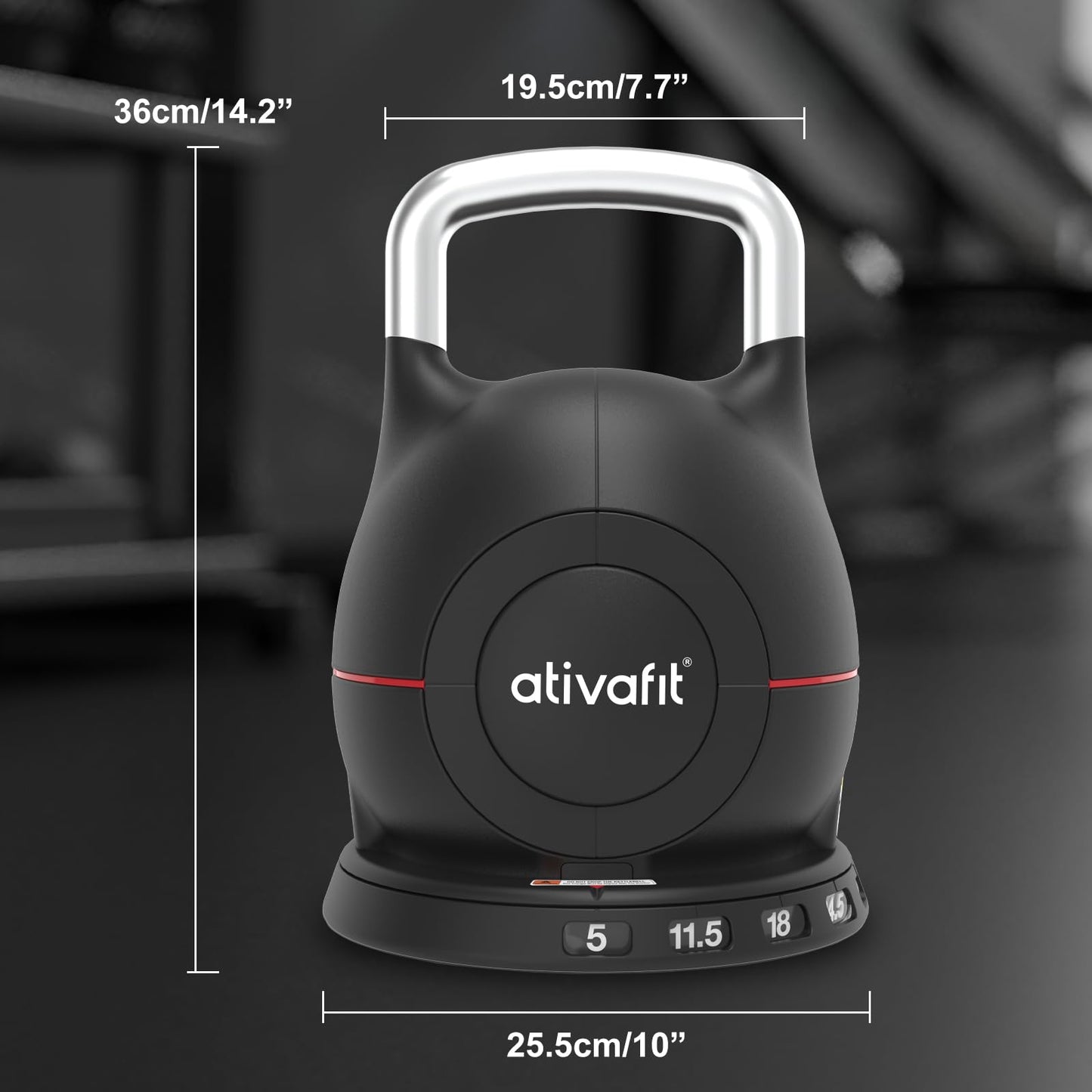 Ativafit 7 in 1 Adjustable Kettlebell 5-44lbs Adjustable Kettlebell with Solid Aluminum Handle Quick Adjustment Weights With Safety Locking Systerm Space Saving Strength Training For Women and Men Full Body Home Gym Workout