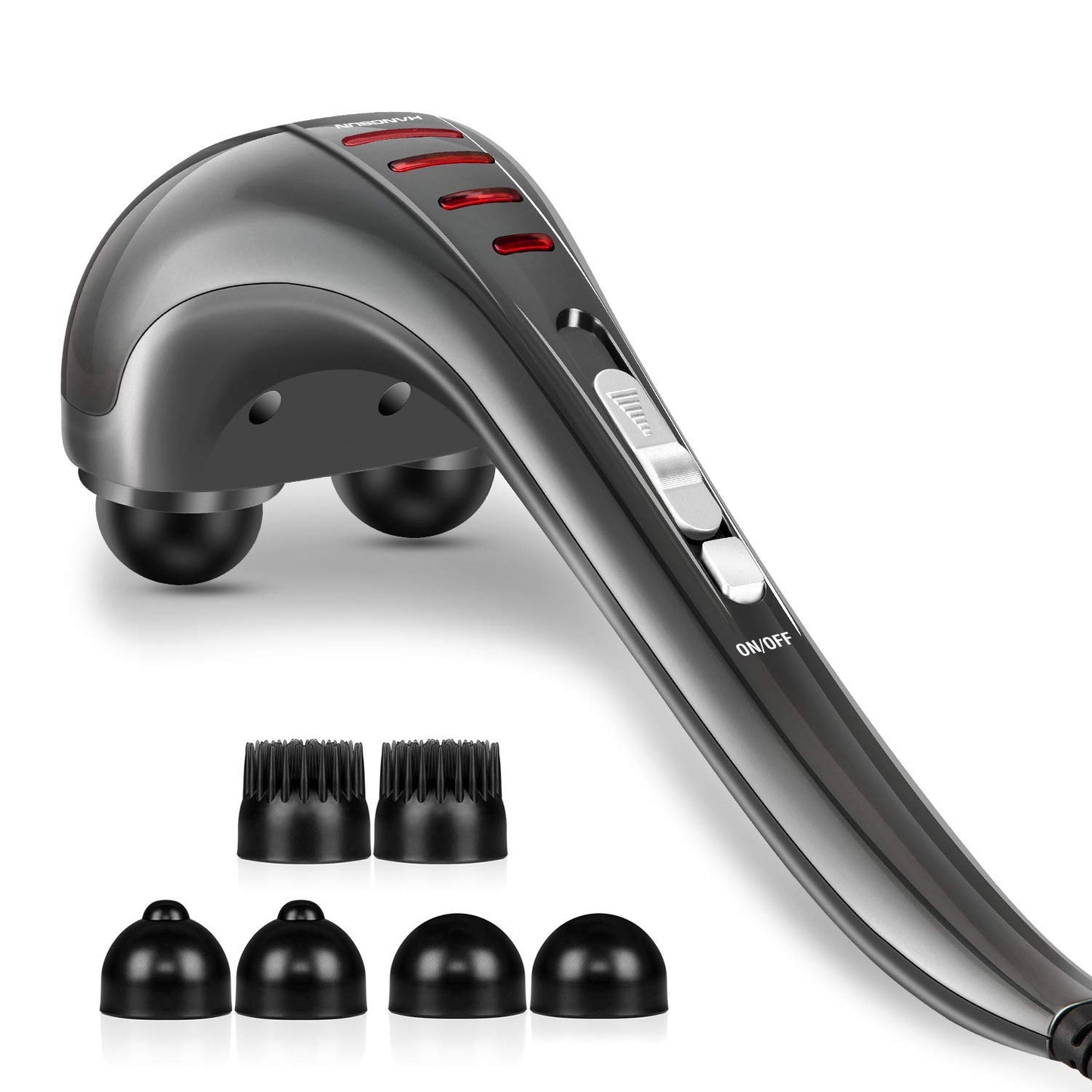 HANGSUN Handheld Neck Back Massager for Pain Relief Deep Tissue, Electric Double Head Percussion Massage MG460 for Shoulder, Leg, Foot, Muscles, Full Body, Corded, 2.3 lb