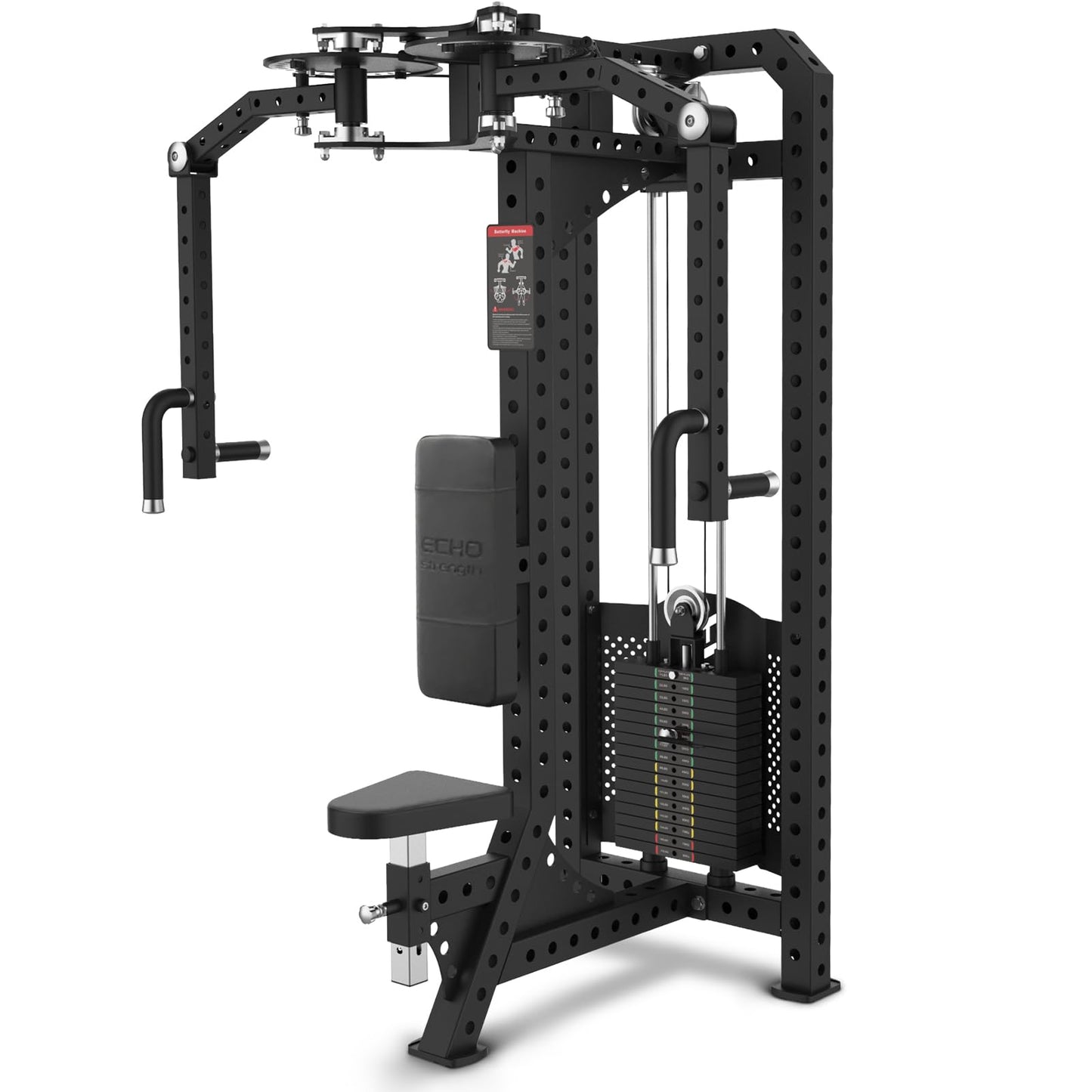 PEC Deck Rear Delt Fly Machine - Dual Function Chest & Rear Delt Strength Trainer, 220 lbs Weight Stack, Adjustable Seat & Handles for Home Gym or Commercial Use