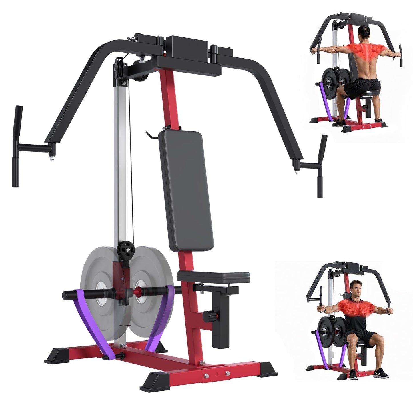 Chest Fly Machine, PEC Deck Fly and Reverse Delt Machine, 450lbs Adjustable Upper Body Workout Equipment for Home Gym, Chest and Shoulder Press for Pectoral and Rear Deltoid Weight Machines for Home