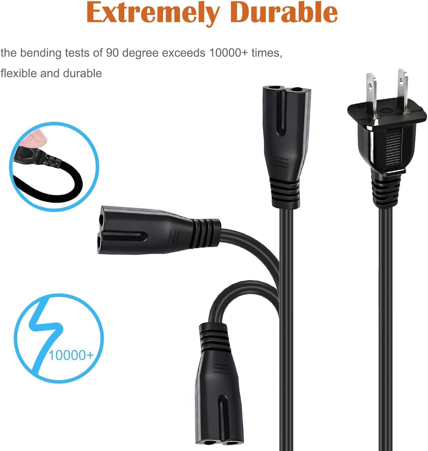 Metasources 2-Prong DRC-8312 8312NC DRC8312N DRC8312NC 8312 DRC8312 218104 120V 60Hz 36W AC in Power Cord Cable Plug