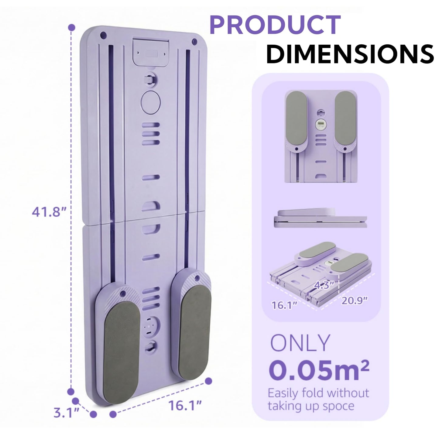 Foldable Pilates Board for Small Spaces - Portable Pilates Reformer Machine with Non-Slip Base & Smart Timer - All-in-One Home Pilates Kit for Beginners, Postpartum Recovery & Strength Training