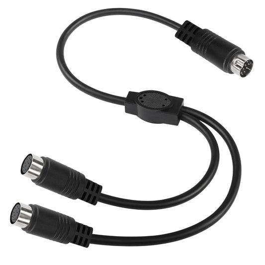 1.6FT/50CM 10 10 2 CERRXIAN S-Video Pin Mini DIN Y Splitter Connector Cable Pin S-Video Male to Female Y Splitter