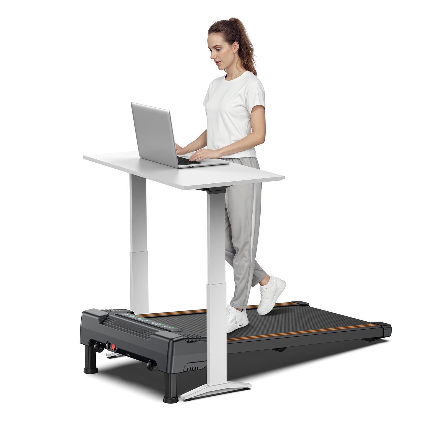 Walking Pad Treadmill with 9% 4-Level Auto Incline, Treadmills for Home 300LBS Capacity, Compact Treadmills for Home Small/Office