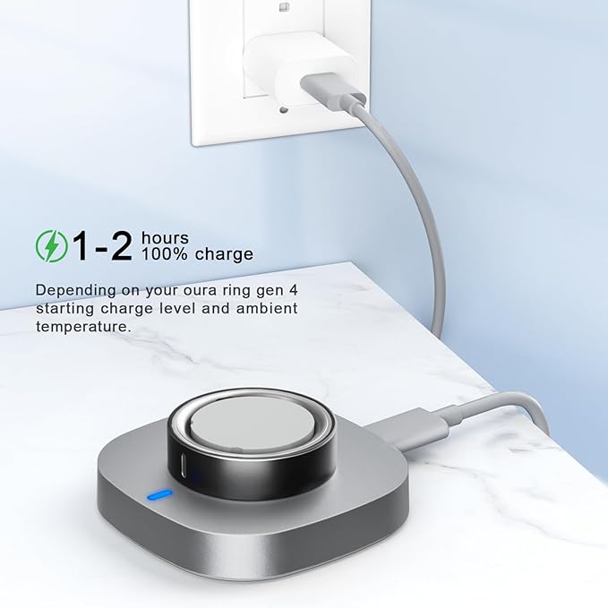 Compatible with Oura Ring Gen 4 Charger Size 13, Fast Charging Dock with USB-C Cable
