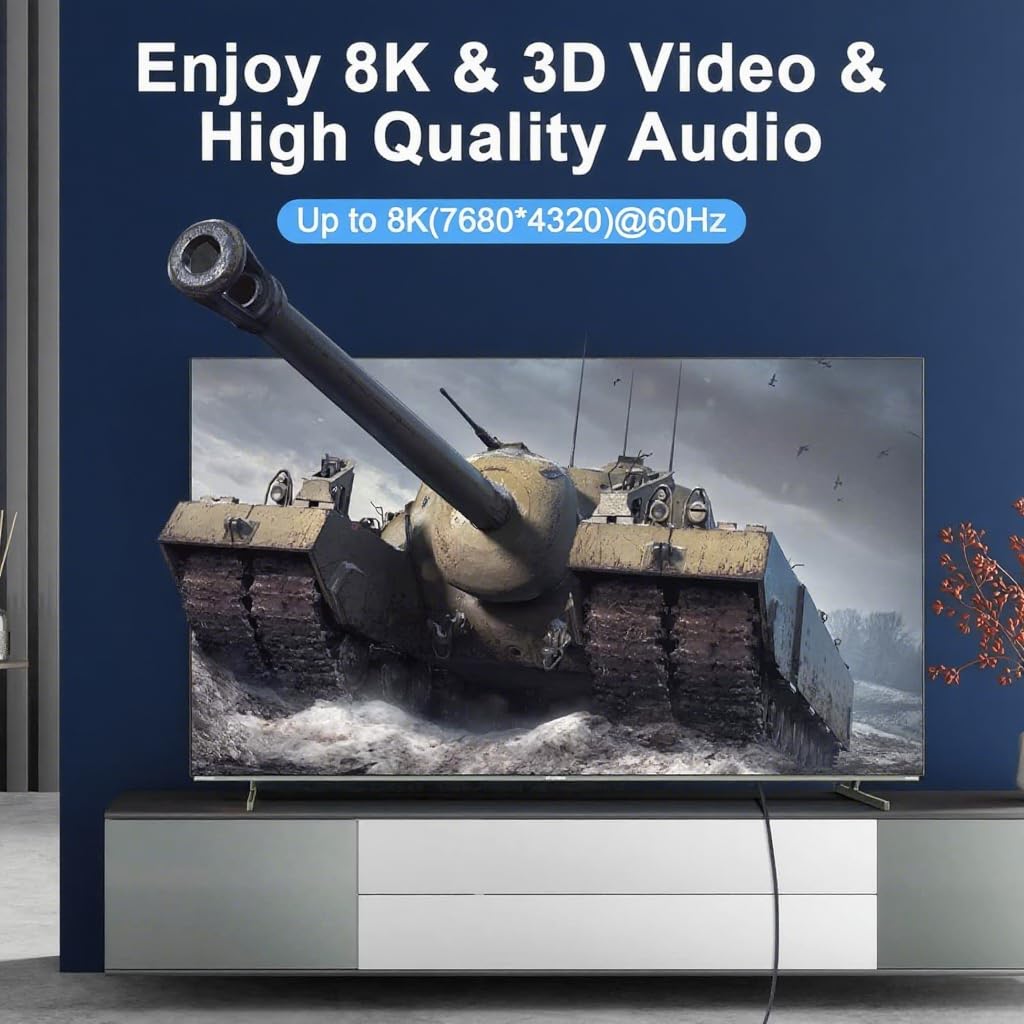 Kirei V Wire 8K/10K/4K 3.3 (1M), 48Gbps 8K@60Hz 4K@120Hz 2.0/2.1/2.2/2.3, HDMI Cable ft Ultra High Speed, eARC HDCP
