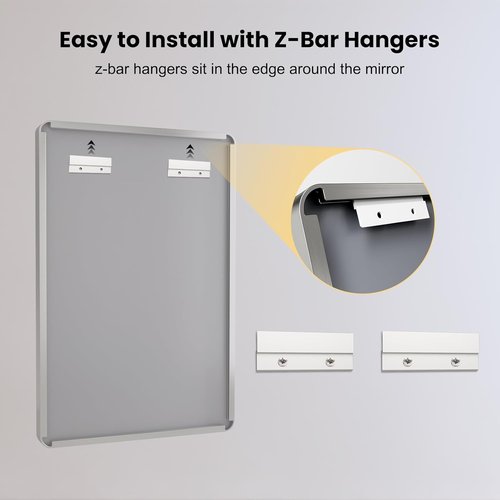 LOAAO Brushed Nickel Bathroom Mirror - 24x30 Inch Rounded Rectangle Design | Anti-Rust & Shatterproof