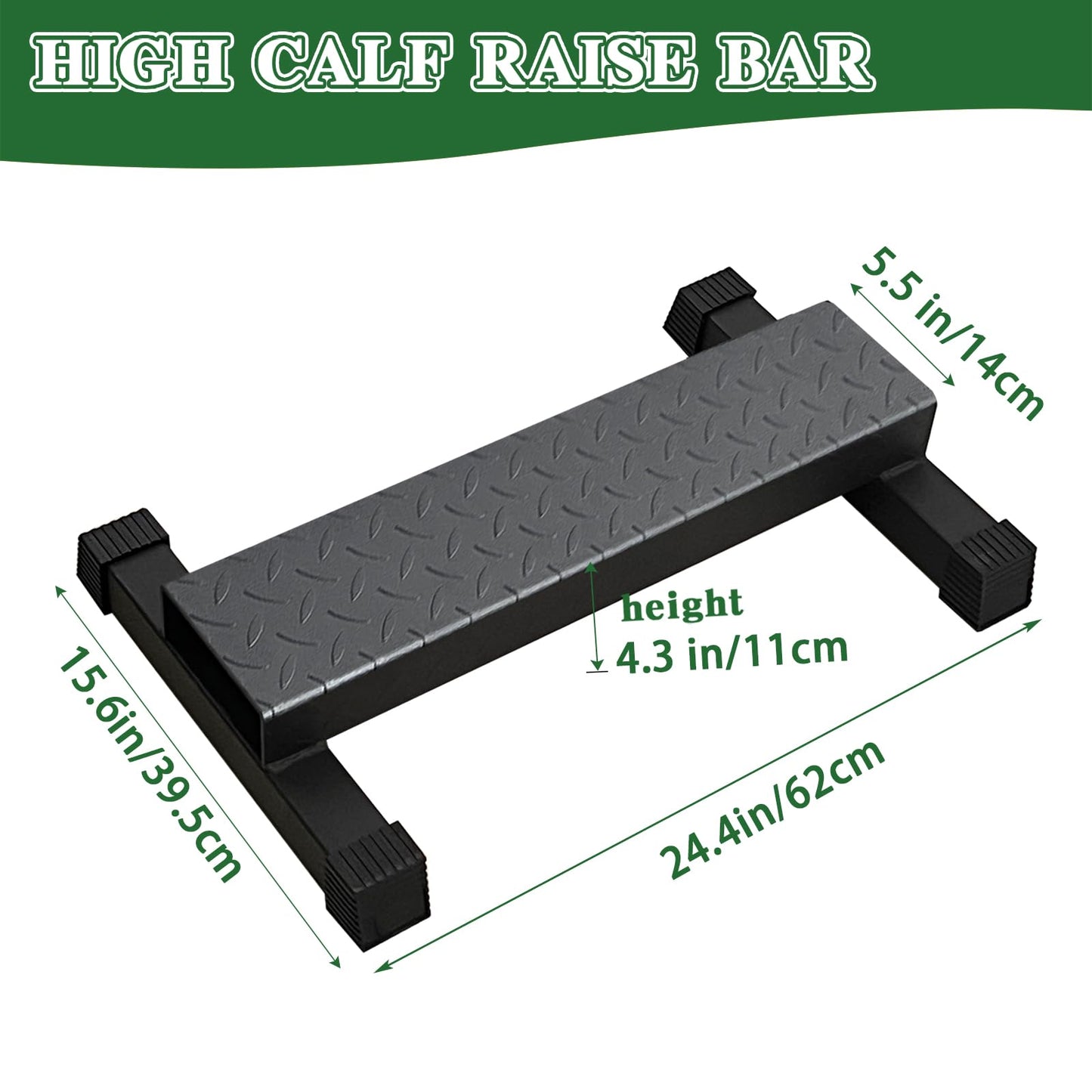 BLUSLM Upgraded Calf Raise Bar, Wide and High Squat Machine for Leg Stretching, Squat, Foot Stretch workout, Anti-Slip Solid Steel Calf Raise Block