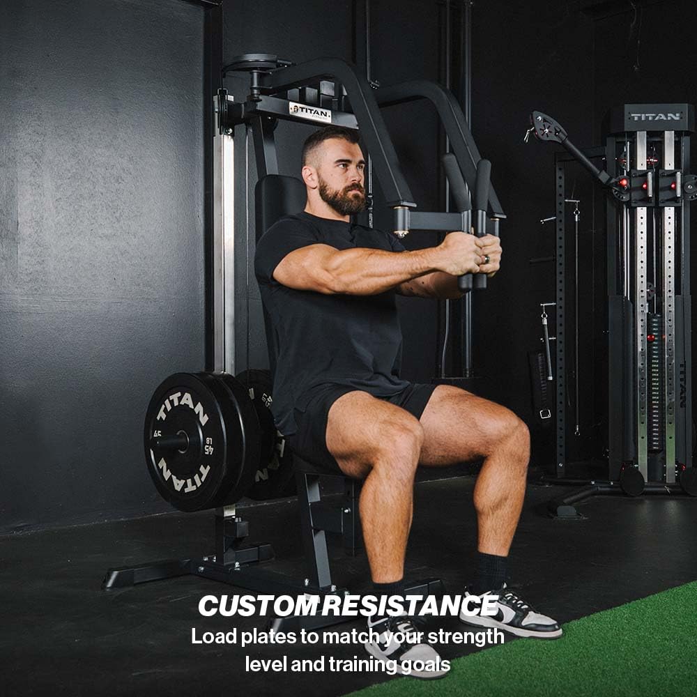 Titan Fitness Plate-Loaded PEC Fly and Reverse Delt Machine, Rated 300 LB, Upper Body Specialty Machine, Chest, Back, and Shoulder Training