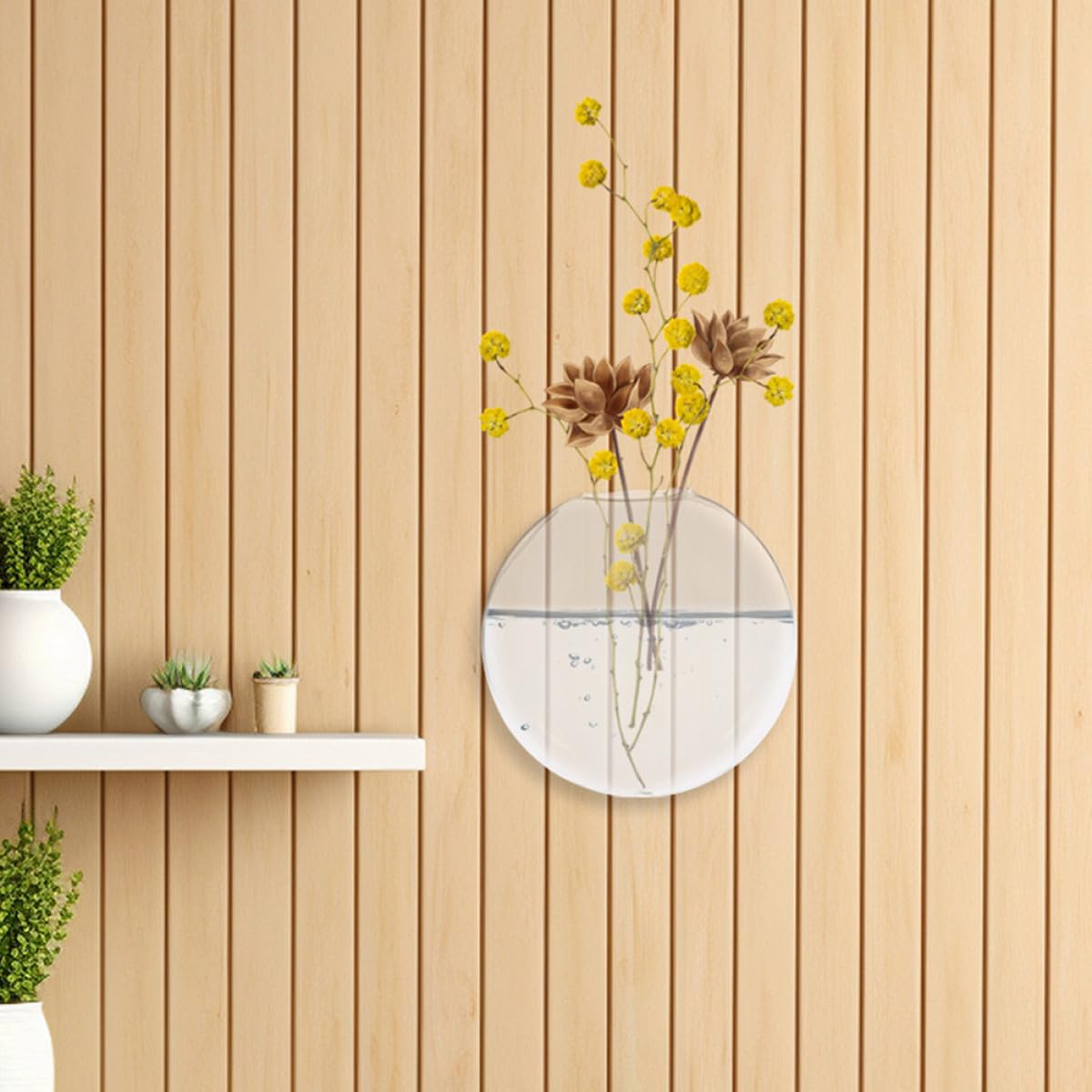 FUNOMOCYA Glass Terrarium Hanging Vase Wall Mounted Hydroponic Vase Glass Plant Holder 2pcs Decorative for Home Décor