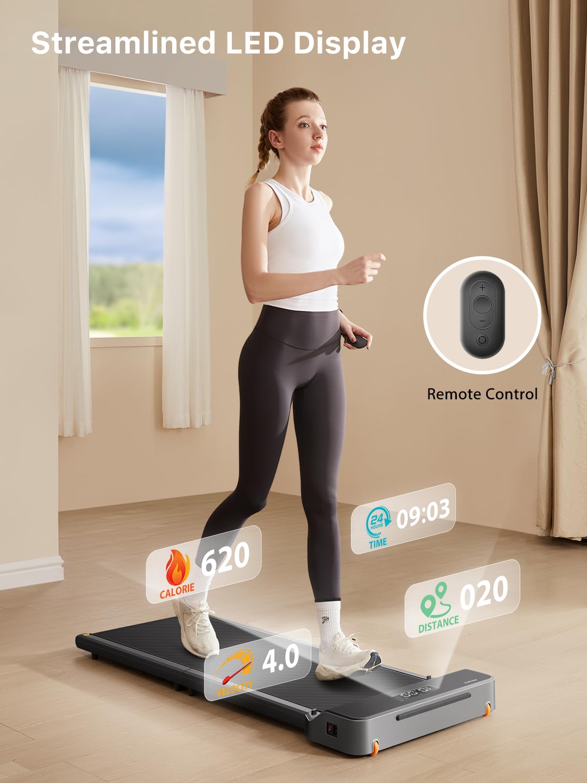 WALKINGPAD Z1 Foldable Walking Pad Treadmill for Home Office, Under Desk Treadmill with Adaptive Speed Control, Compact Design for Small Spaces, No Assembly Needed