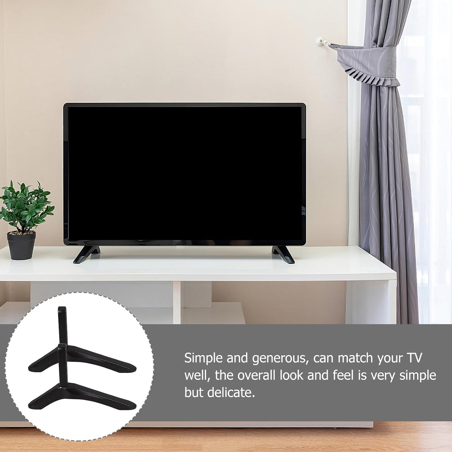 SEWACC Tv Stand Tabletop Support Holder with Screws Tv Desktop Mount Stand for Home Office Hotel Use Strong