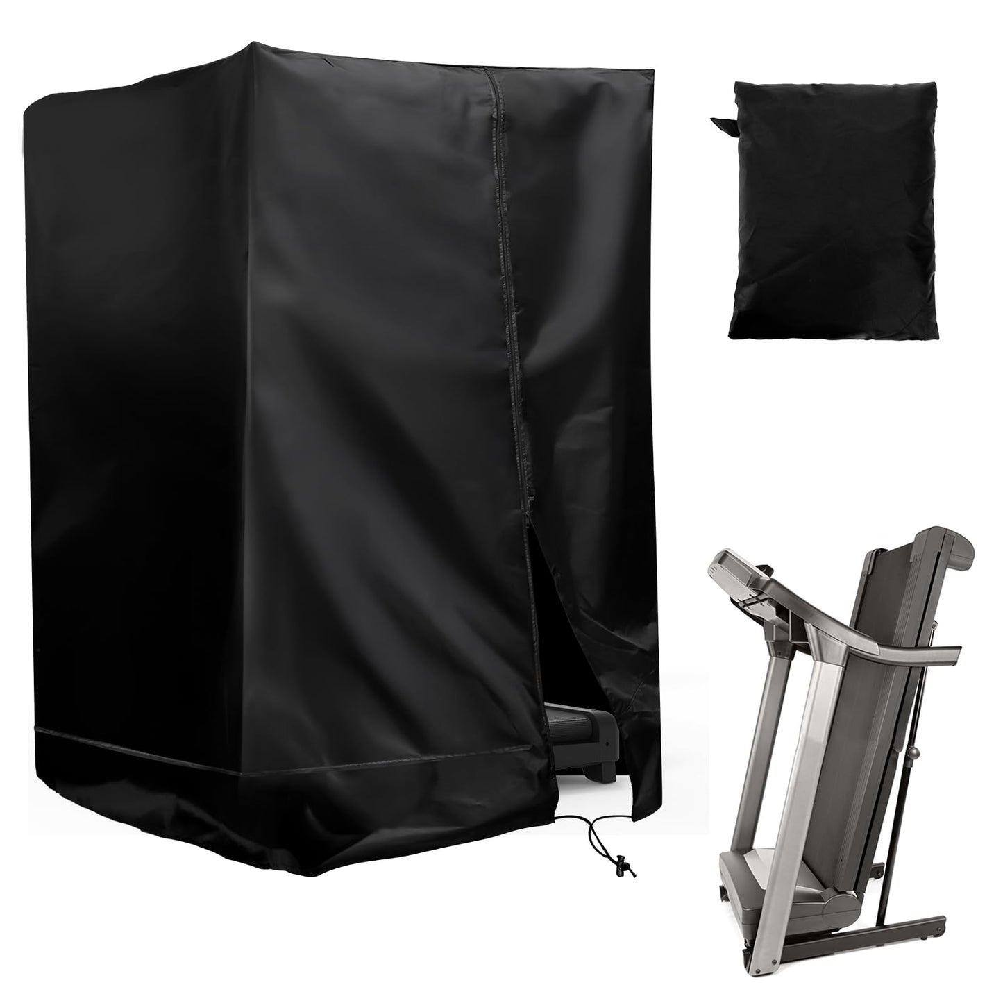 Nagpew Folding Treadmill Cover, Waterproof Treadmill Cover with Zipper, Drawstring, Storage Bag, Dust-proof Run Exercise Cardio Train Machine Protector for Home, Sport, Fitness, Indoor, Outdoor