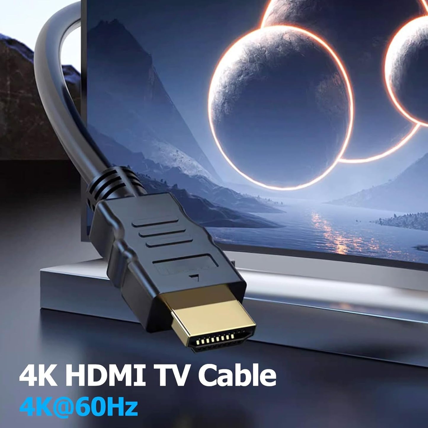 Vorothin 4K 2 2-Pack, 2FT 4K@60Hz, 2.2, 3D, CL3 PS5, PS4, HDMI Cable FT Short HDMI Patch Jumper Cord Shielded HDMI