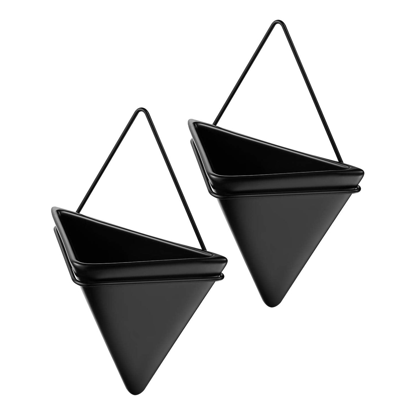 TIGKHAE Ceramic Wall Planter Indoor Hanging Planter Wall Decor Vase Geometric Succulent Planters Air Plant Pots Container for Cactus Home Office Decor 11.8 Inch