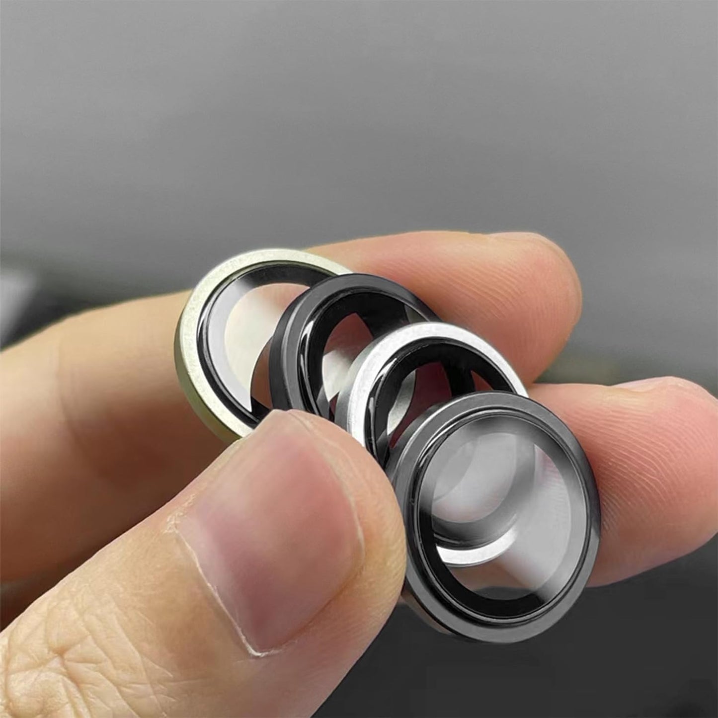 15 15 9H TENOC Camera Lens Protector for iPhone & iPhone Plus, Tempered Glass Camera Screen Cover, Black Metal