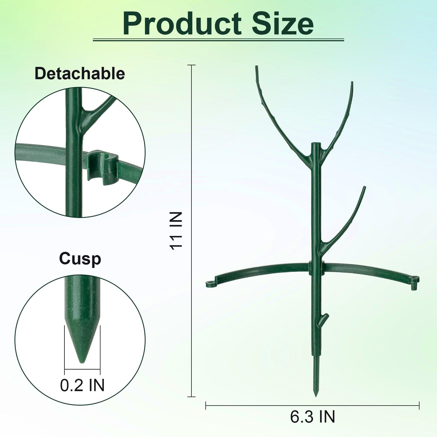 9 Pcs Plant Support Stakes & Plant Cage Support Rings, Plant Supports for Indoor Plants, Stackable Plant Holder Stick, Small Plants Potted Plants Flower Other Climbing Plants (6.4 "Wide X 11" High)