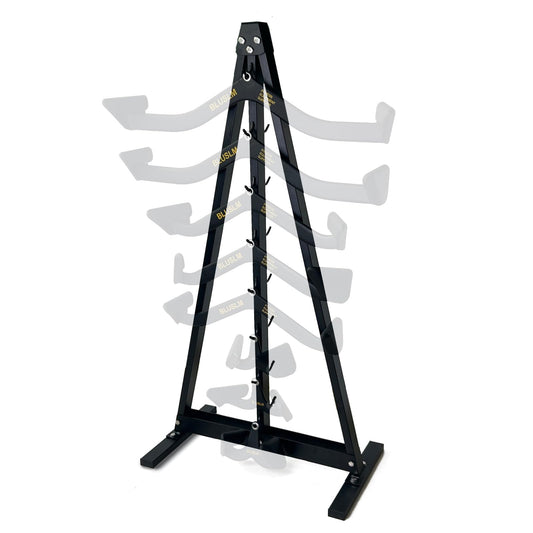 BLUSLM Gym Fitness LAT Pull Down Bar Storage Rack for Mag Grip - Heavy Duty A-Frame Stand for LAT Pulldown Attachments (BIG S-ZHIJIA)
