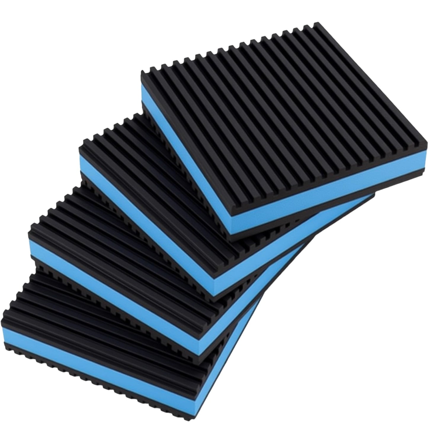 Heavy Duty Anti Vibration Pads - 3DSKY Mechanical Vibration Damping Pads 4"x 4" x 7/8" EVA Sound Isolation Mats for Air Conditioner, Compressors, HVAC, Washer Dryer, Treadmill (4 Pack)