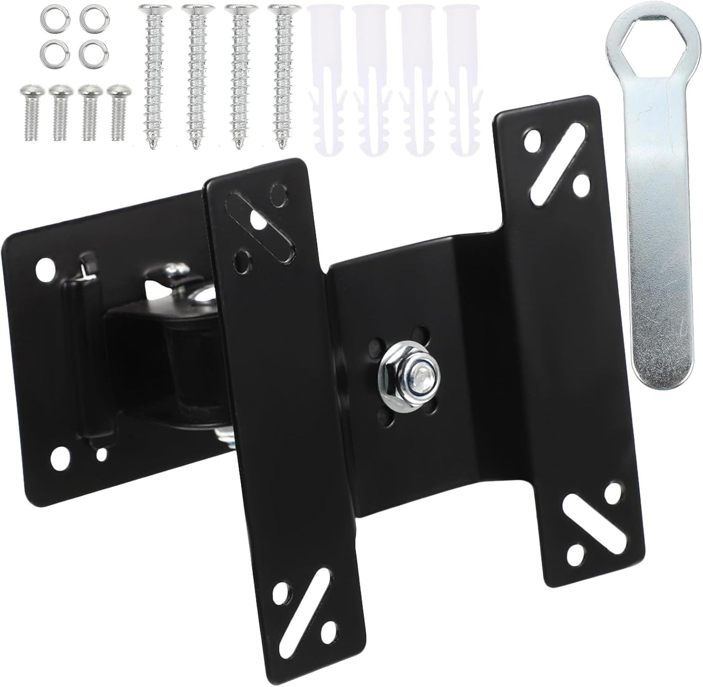 Luxshiny 360 14-27 Inch Rotatable Monitor Wall Mount Bracket Swivel Tv Wall Stand for LCD Screens Metal Shaft Support