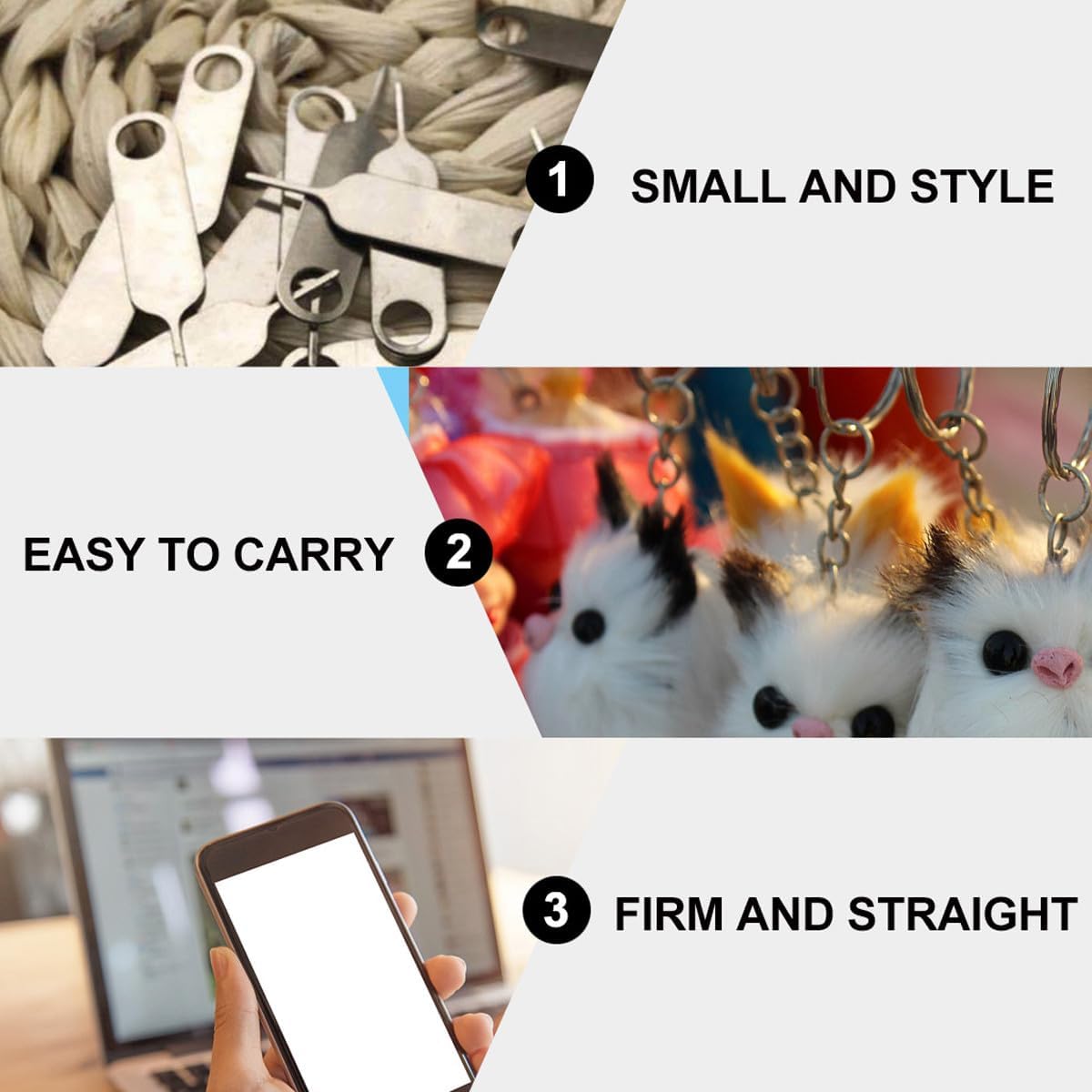 100pcs Set SEWACC Universal Sim Tray Tool Pin Key Ejector Pin Removal for Smartphones and Tablets Hardened Steel