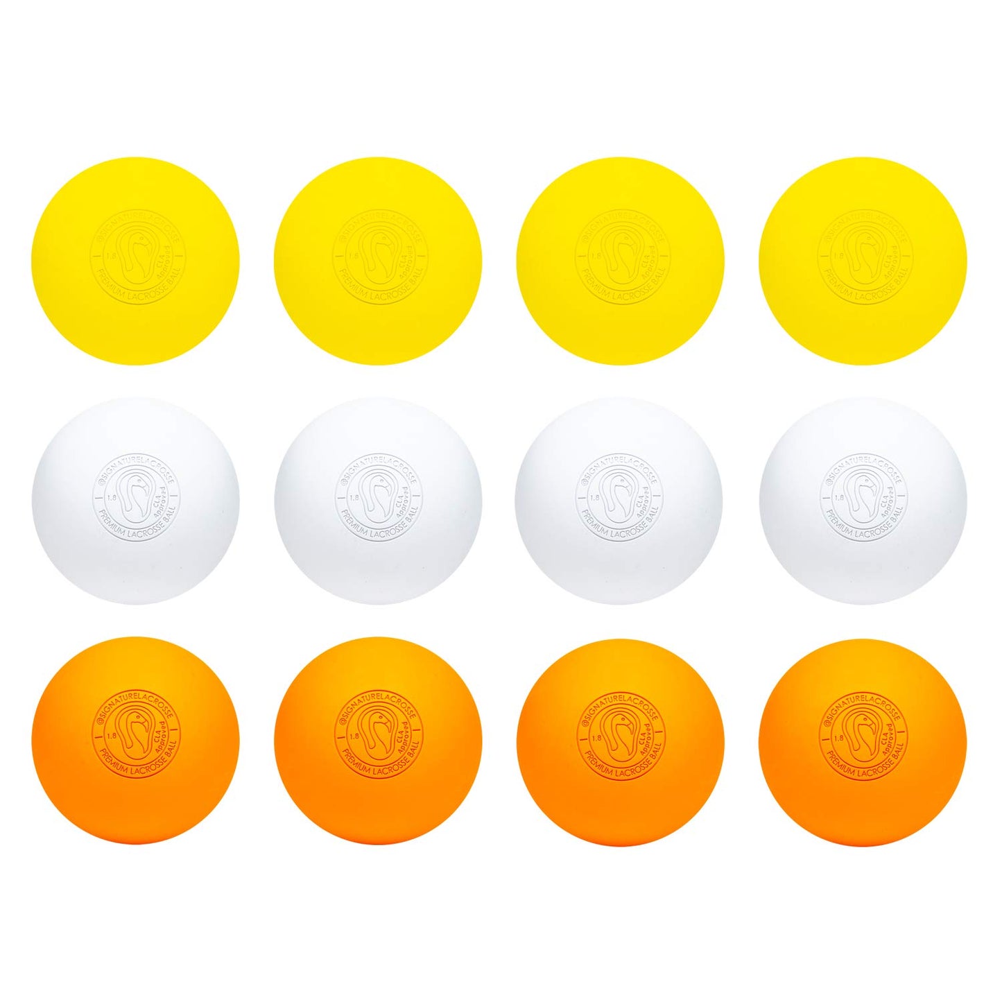 Signature Lacrosse Ball Set - Packs of 2, 4, 8, 12, and 100 - No Chemical Smell Massage Balls, Myofascial Release Tools, Back Roller, Muscle Knot Remover