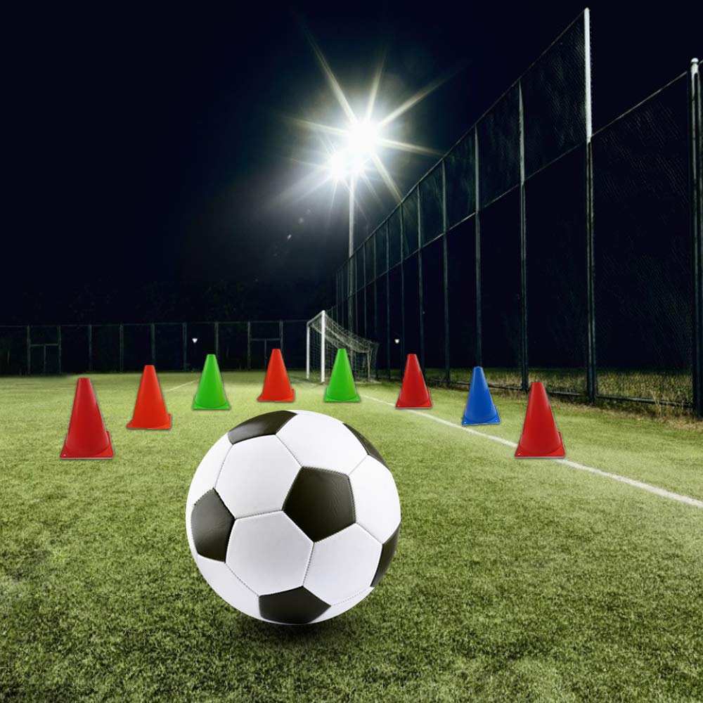 Mirepty 7 Inch Plastic Traffic Cones Sport Training Agility Marker Cone for Soccer, Skating, Football, Basketball, Indoor and Outdoor Games (Orange, 12 Pack)