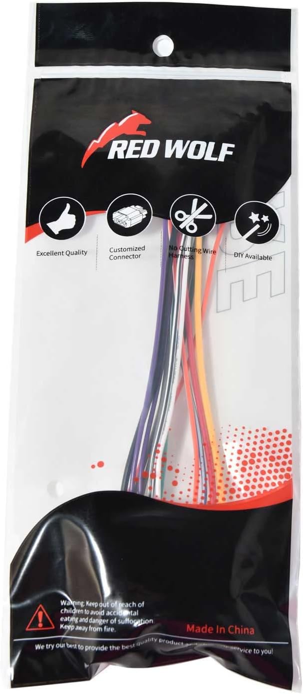 1992-2012 RED WOLF Car Radio Wiring Harness Connector Adapter Aftermarket Stereo Install Adaptor Compatible