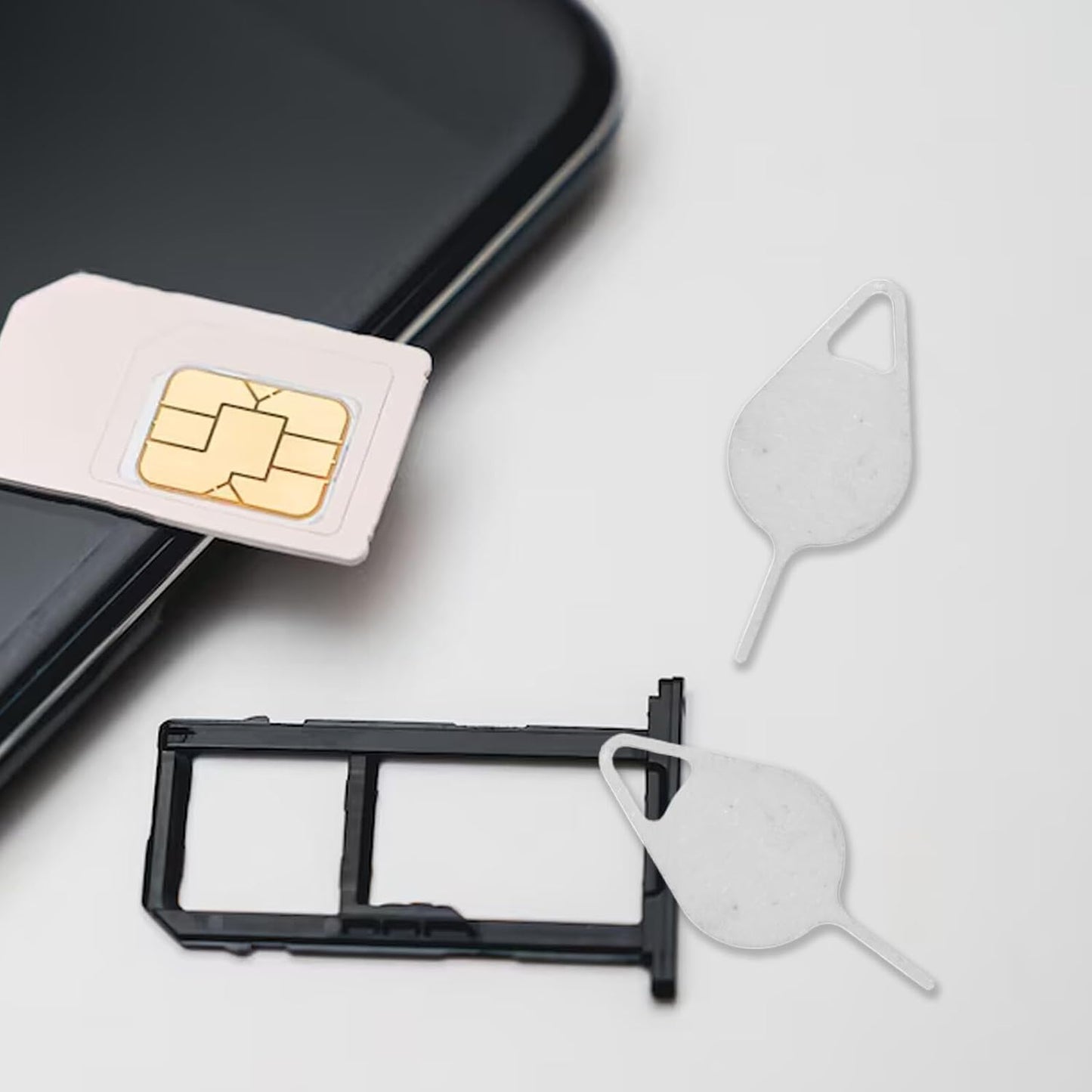 200 Vaguelly Pcs Sim Card Ejector Pins Removal Tool Stainless Steel Mobile Phone Card Needle Compatible for Smartphones