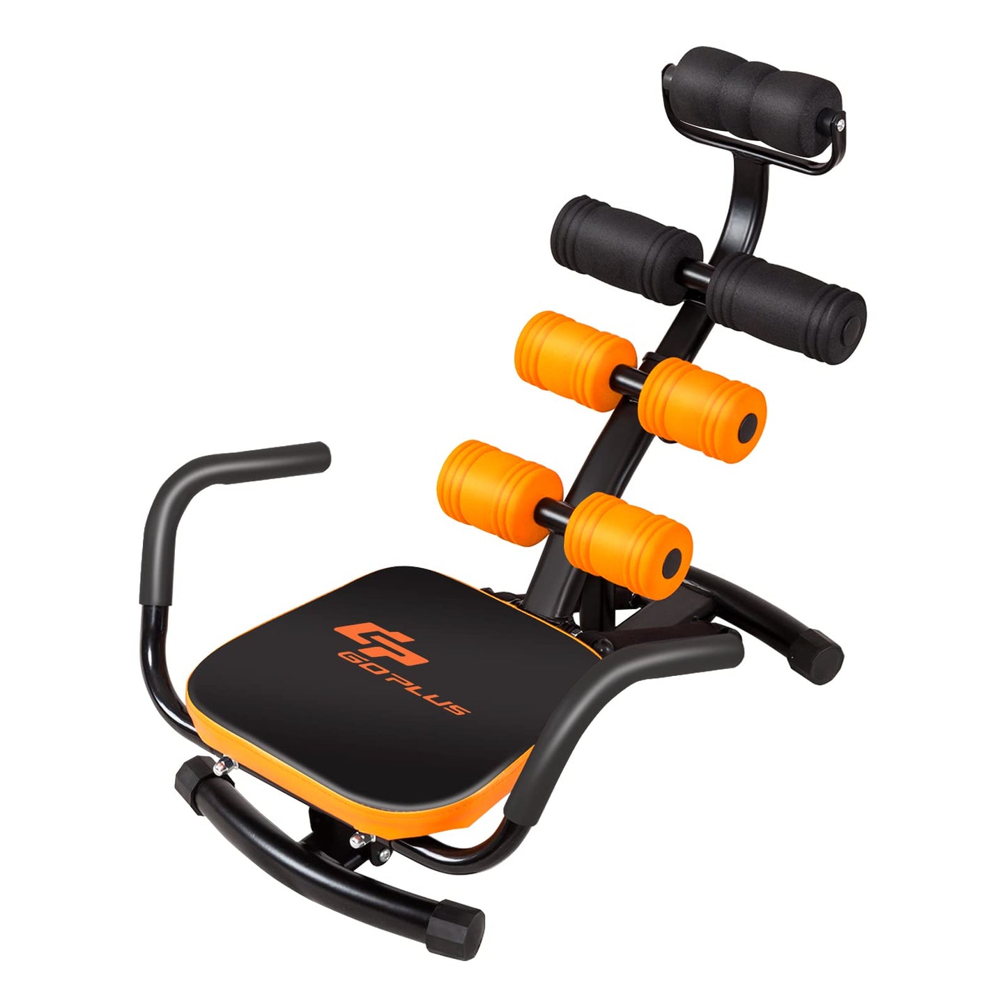 Goplus Core & Abdominal Trainers, Twister Trainer Ab Exercise Machine Height Adjustable Incline Workout Equipment Ab Rocket Exerciser (Yellow)