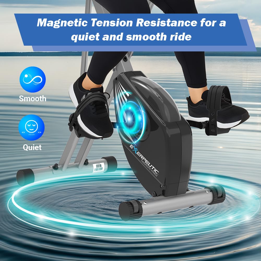 Exerpeutic Foldable Exercise Bike with Regular Seat
