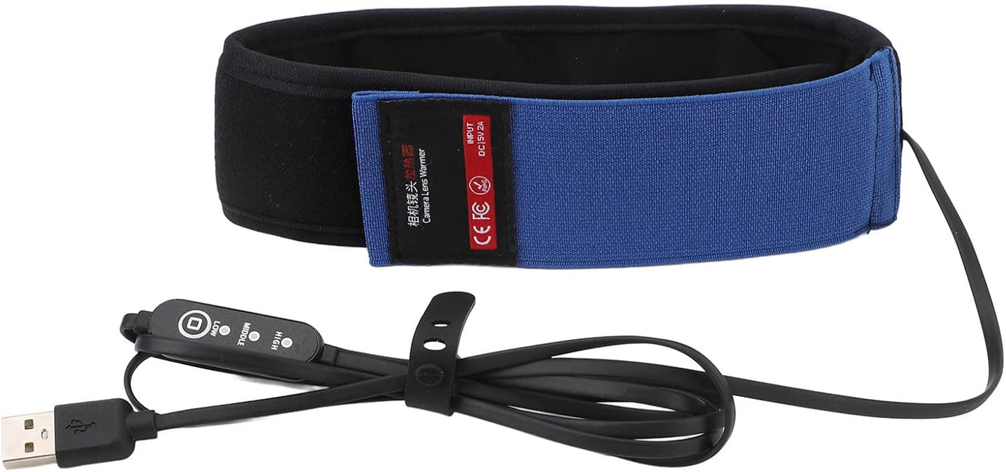 aqxreight 3 545mm 21 5in (545mm) Lens Warmer Anti Fog Temperature Adjustable USB Hook and Loop Lens Heater for Camera