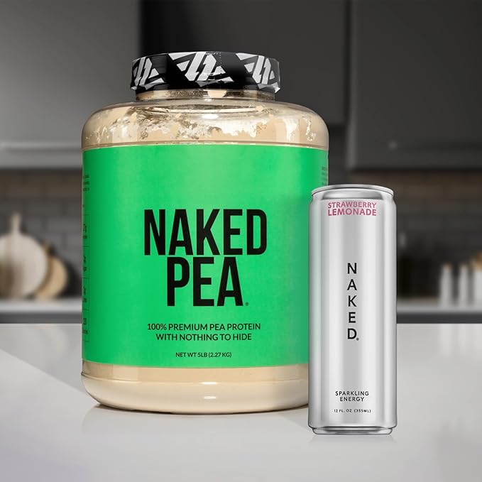 NAKED Chocolate Pea Protein Isolate from North American Farms, Only 3 Ingredients, Chocolate Vegan Protein, Gluten-Free, Soy Free, GMO Free - 2LB