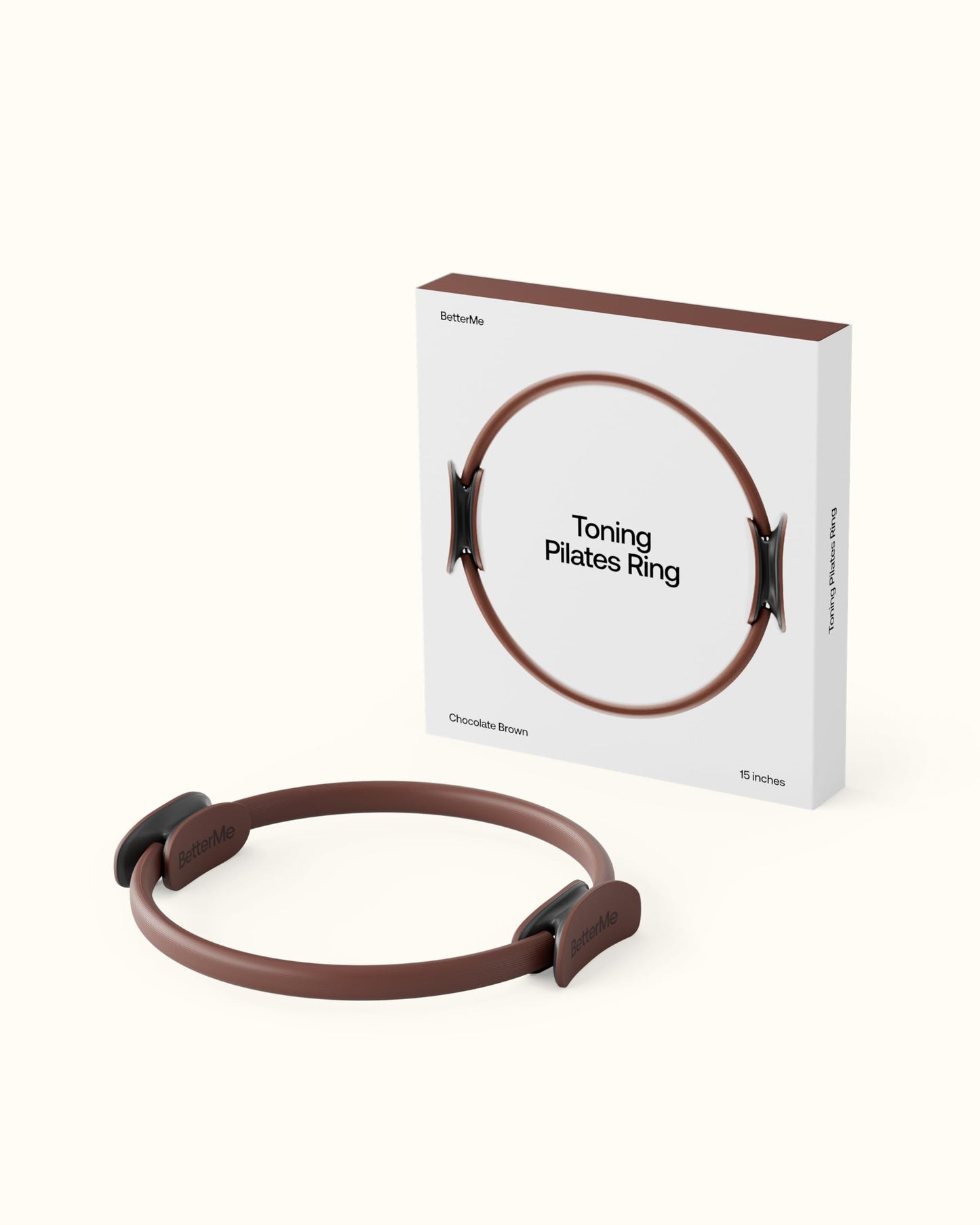 BetterMe Toning Pilates Ring – Magic Circle Pilates Ring for Strength & Flexibility – 15 Inch Fitness Ring for Home Pilates & Yoga Workouts (Chocolate Brown)
